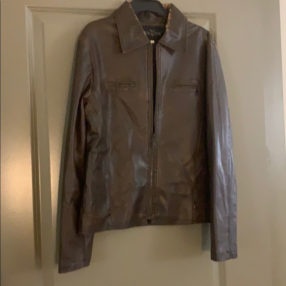 Italian Brown faux-leather jacket